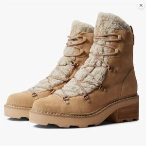 *NEW* Calvin Klein Alaina Faux Fur Lined Boots Lace Up Size 11M B102